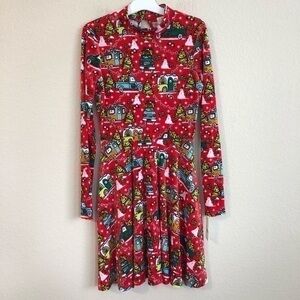 Born Famous Christmas Dress Red Campers Swing NWT